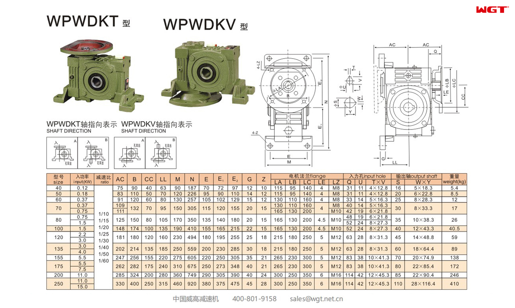 WPWDKT WPWDKV155 蜗轮蜗杆减速机 万向减速机