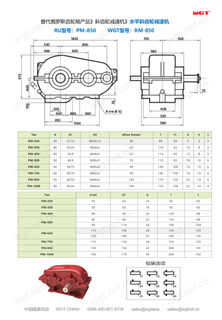 起重和建筑行业用卧式斜齿轮箱圆柱减速机RM-850