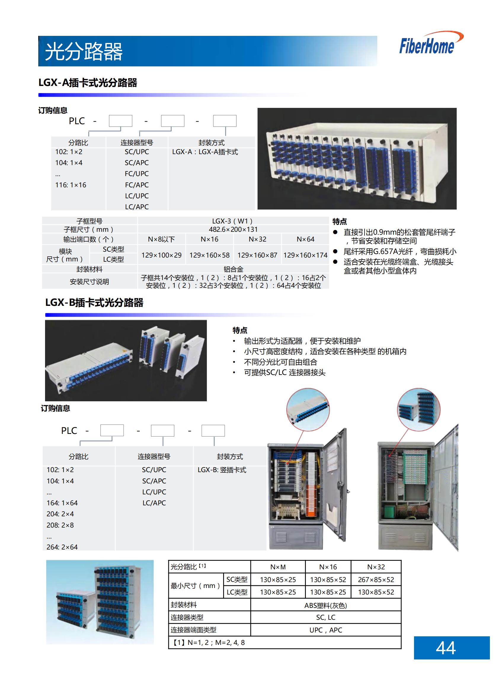 32D插卡式光分路器 金属型四槽位插卡式光分路箱 室外应用